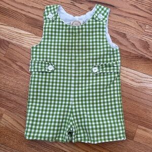 Green Gingham TBBC Jon Jon - Size 2T